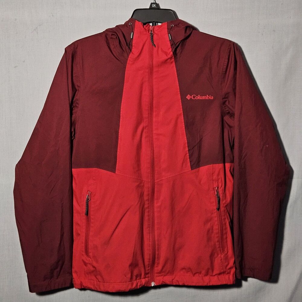 Columbia Inner Limits II Jacket Rain Windbreaker Omni-Tech Hooded Mens S Red